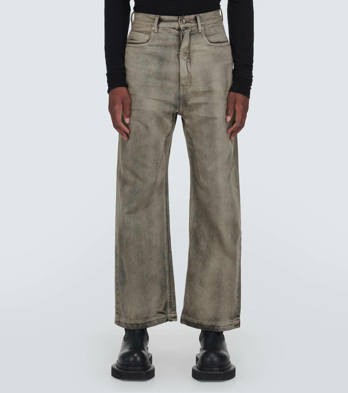 【PORTERNA】Rick And Washing Wide Jeans DRKSHDW by Rick Owens Geth washed wide-leg jeans Rick Owens