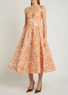 Zimmermann Rebellion Floral-print Linen and Silk-blend Midi Dress Multicoloured 1