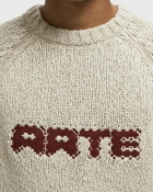 Arte Antwerp Pixel Front Knit Beige Mens Pullover