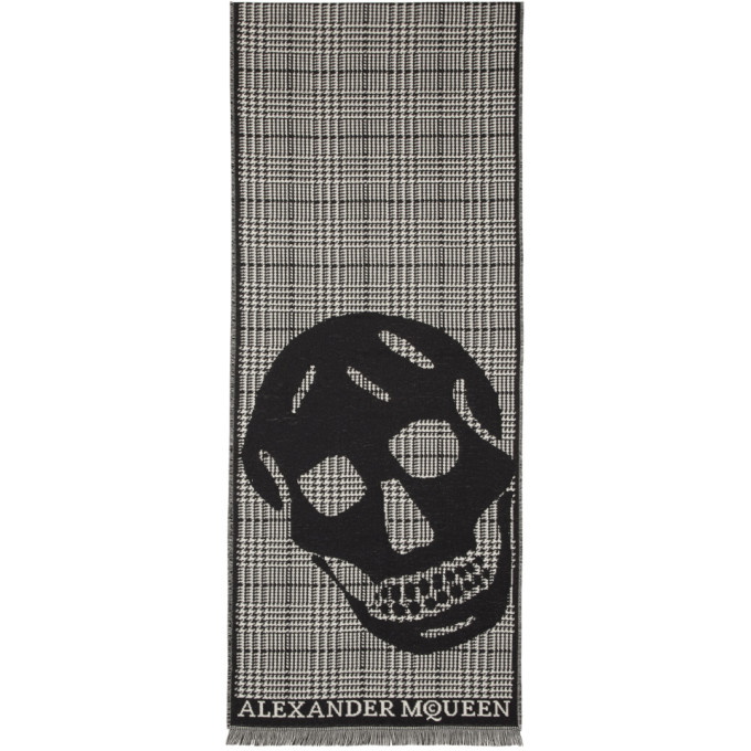 Photo: Alexander McQueen Black and Off-White Oversized Skull Scarf