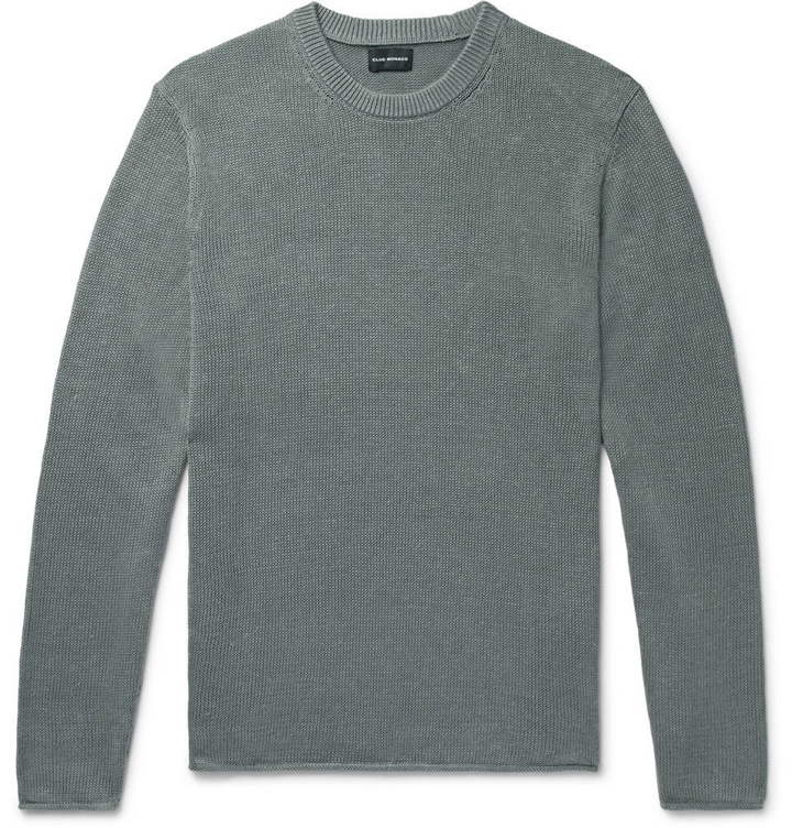 Photo: Club Monaco - Cotton and Linen-Blend Sweater - Sage green