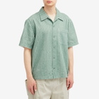 Craig Green Men's Hand-Frayed Stripe Vacation Shirt in Green/Cream