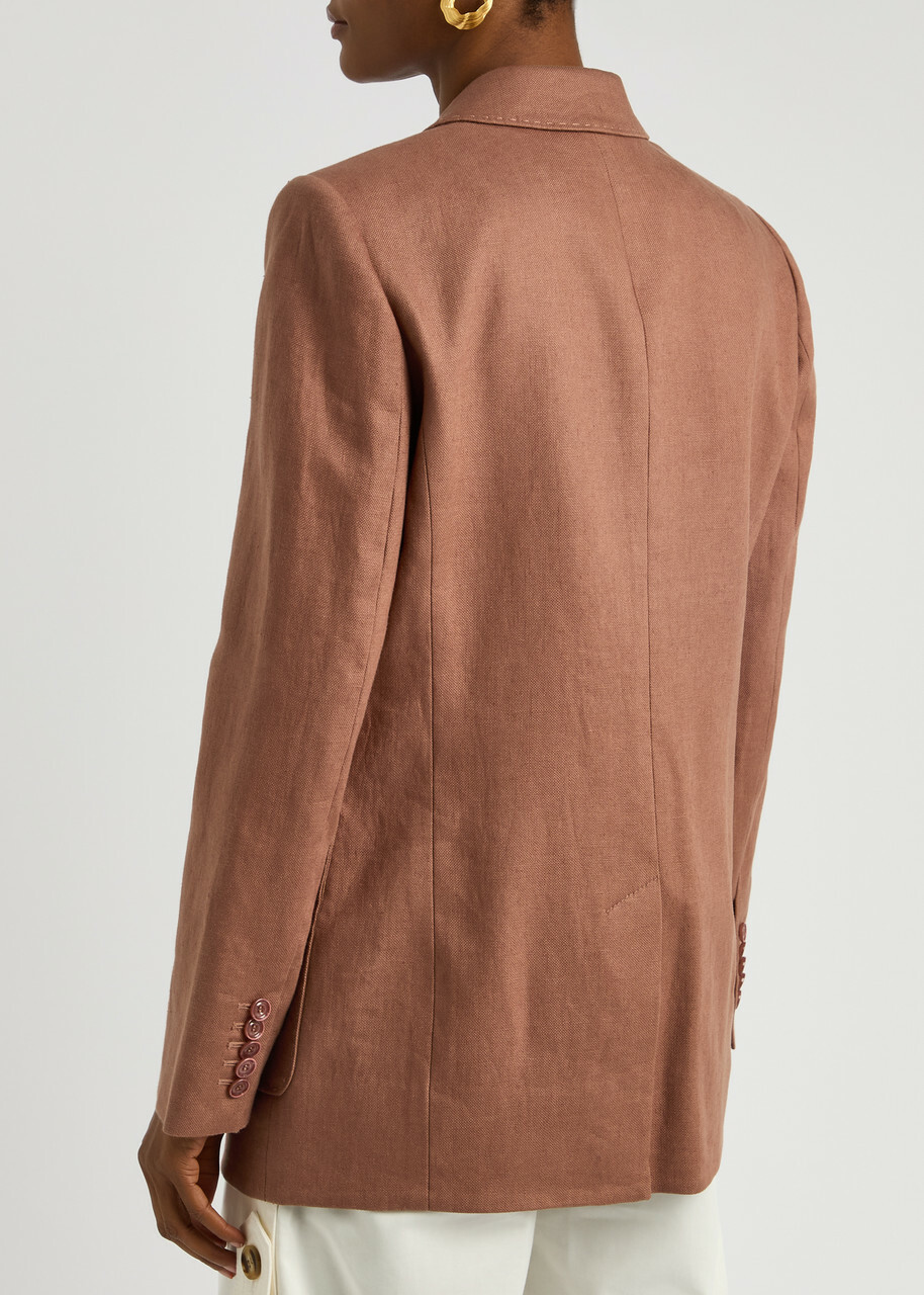 Zimmermann Illuminate Linen Blazer Brown