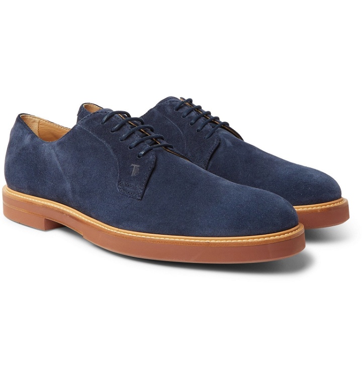 Photo: Tod's - Suede Derby Shoes - Blue