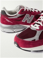 New Balance - 990v3 Leather-Trimmed Suede and Mesh Sneakers - Red