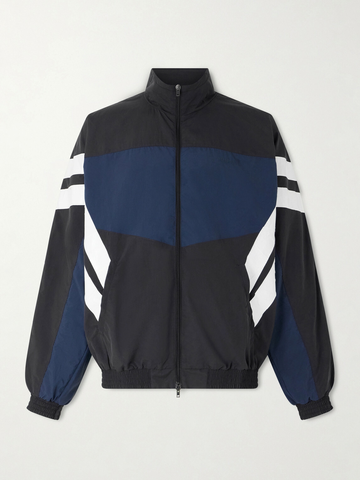 VETEMENTS - Logo-Embroidered Colour-Block Shell Track Jacket - Black