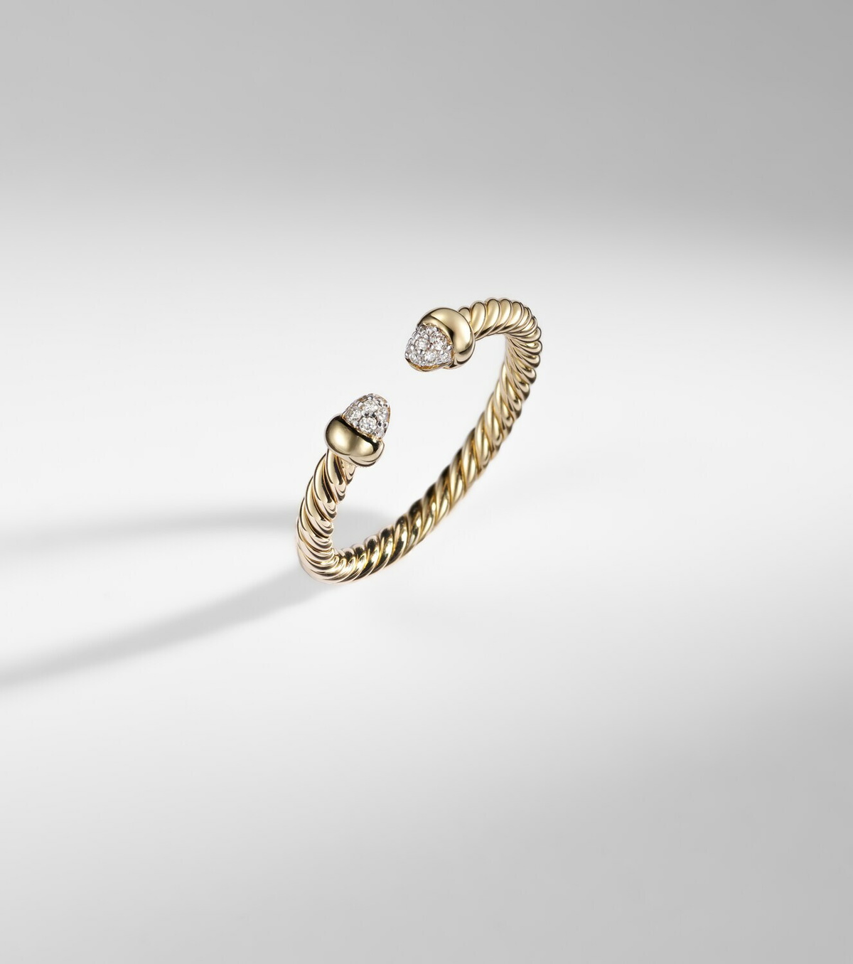 David Yurman Cablespira® Micro 18kt gold ring with diamonds