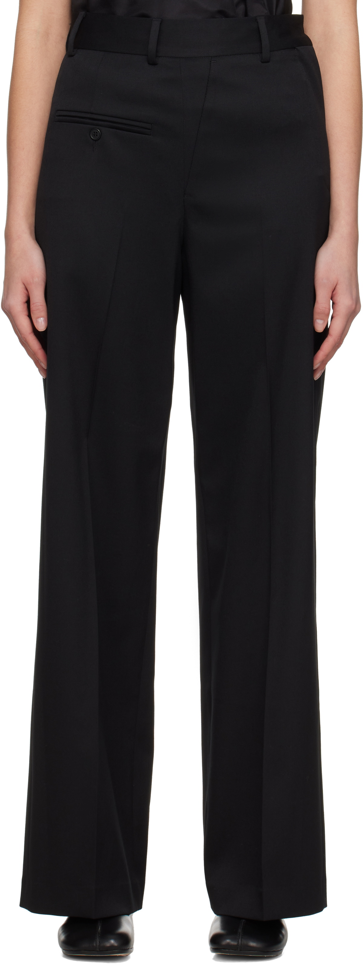 【関税&送料込】Mm6 Maison Margiela Virgin Wool Trousers black-twist-wool-blend-