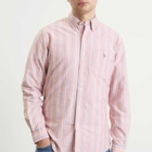 Polo Ralph Lauren Men's Button Down Stripe Oxford Shirt in Orange Royal Multi