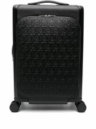 Ferragamo Black Gancini Embossed Leather Suitcase