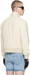 Ernest W. Baker Beige Harrington Leather Jacket