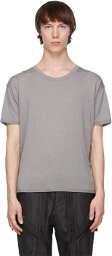 Blackmerle Grey Raw Scallop Hem T-Shirt