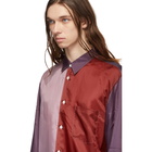 Comme des Garcons Homme Plus Purple and Red Taffeta Colorblock Shirt