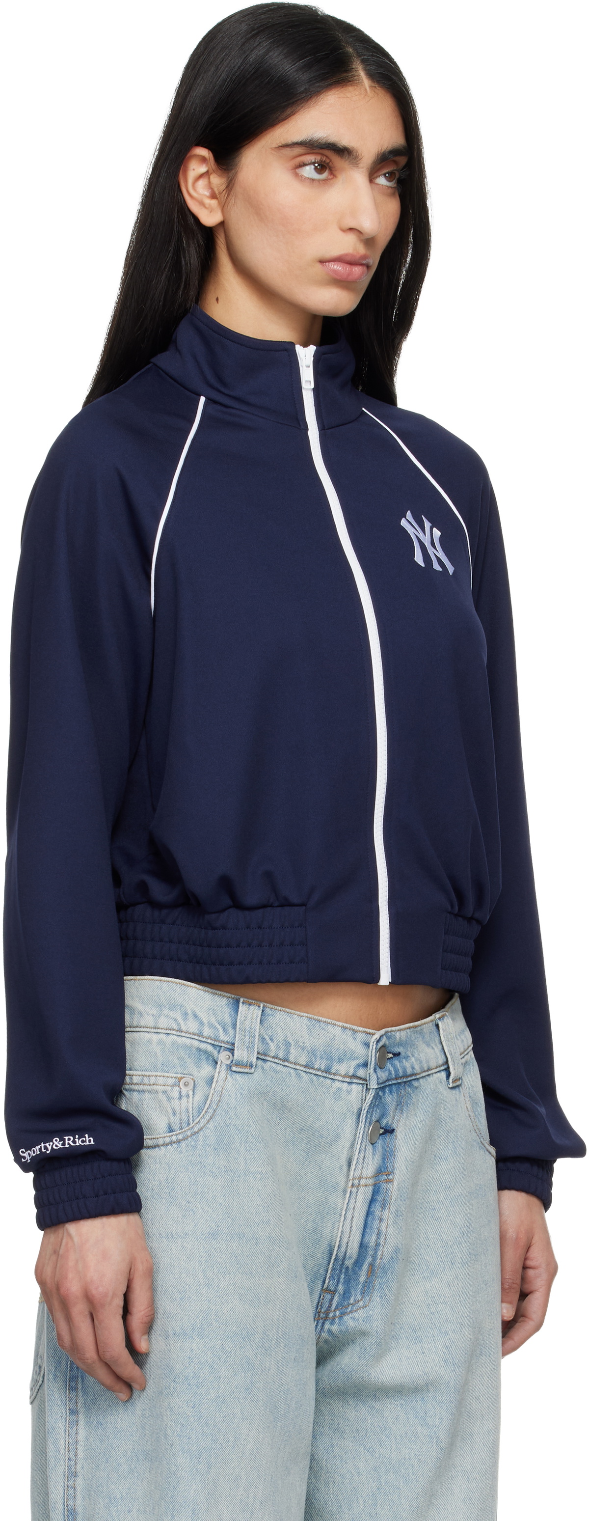 Sporty & Rich Navy '47 Edition Heritage Yankees Serif Retro Track Jacket