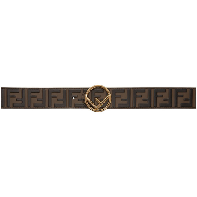 fendi brown leather belt