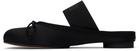 MM6 Maison Margiela Black Satin Anatomic Logo Ballerina Slippers