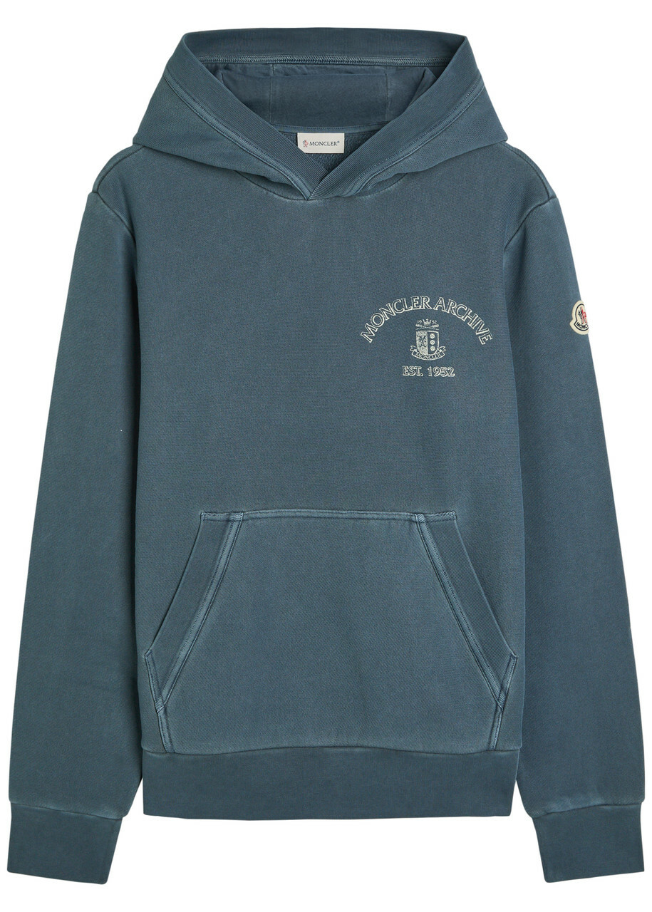 Moncler Logo Cotton Sweatshirt Blue