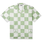 Saturdays NYC - Canty Peace Camp-Collar Checked Cotton-Poplin Shirt - Green