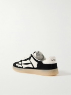 AMIRI - Pacific Bones Appliquéd Suede and Full-Grain Leather Sneakers - Black