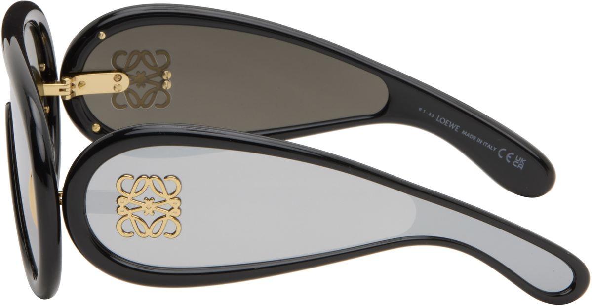 LOEWE Black & Silver Wave Mask Sunglasses