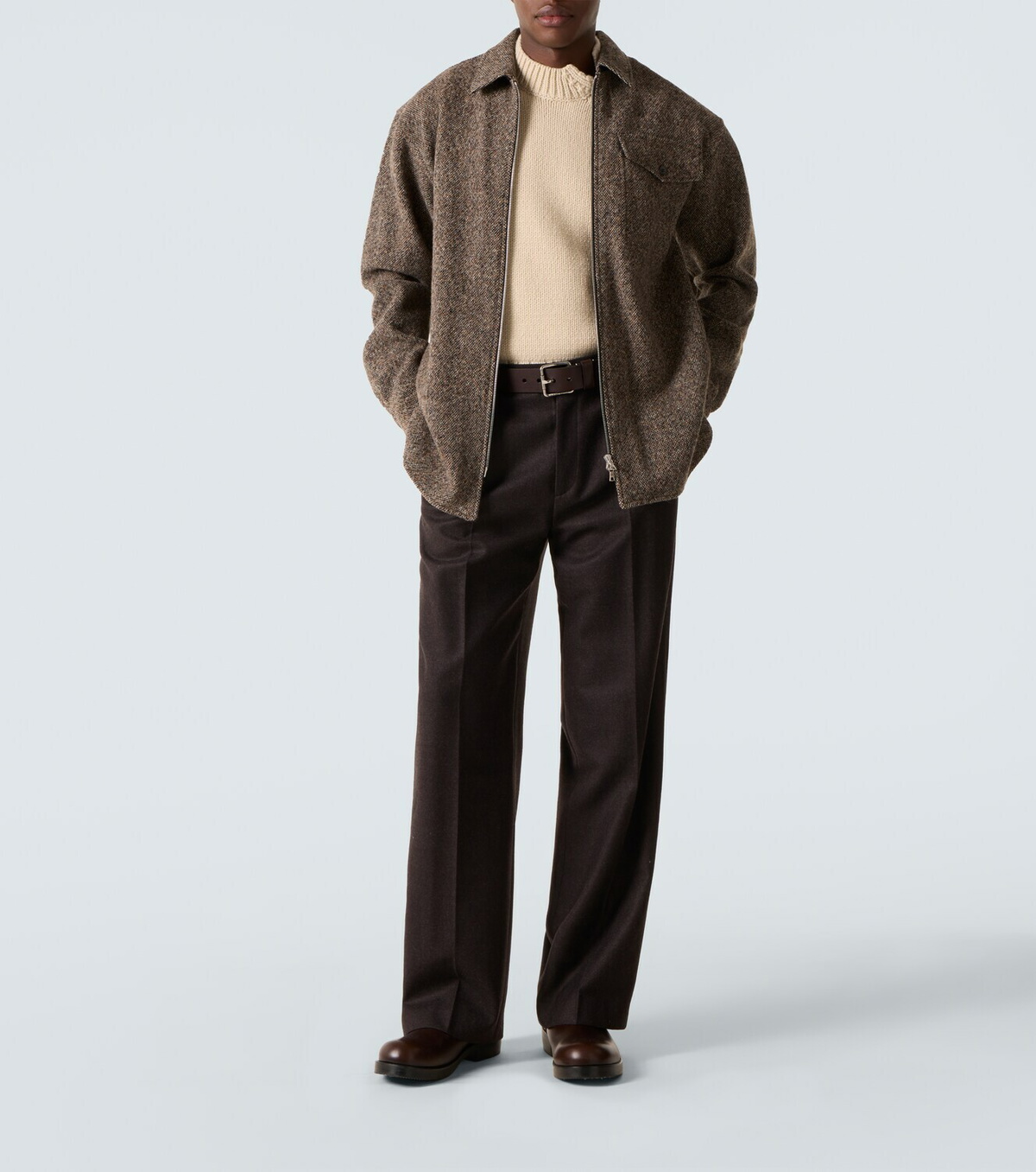 Dries Van Noten Wool flannel wide-leg pants Dries Van Noten
