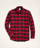 Brooks Brothers Men's Milano Slim-Fit Portuguese Flannel Shirt | Red/Black