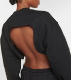 Adidas by Stella McCartney Cropped cotton jersey sweatshirt