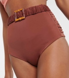 Johanna Ortiz Belted high-rise bikini bottoms