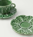 Bordallo Pinheiro Couve set of 4 espresso cups and saucers