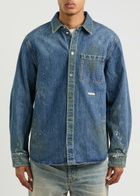 Helmut Lang Distressed Denim Overshirt Indigo