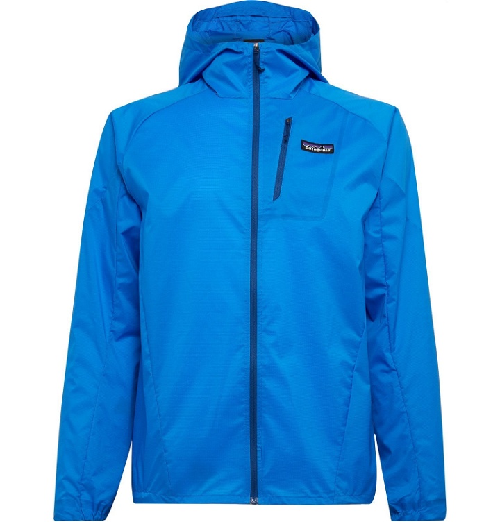 Photo: Patagonia - Houdini Air Slim-Fit Packable Nylon-Blend Ripstop Hooded Jacket - Blue