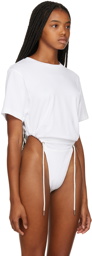 Y/Project White Classic Ruched Bodysuit