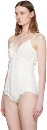 SHUSHU/TONG White Ruched Bustier Cami Bodysuit