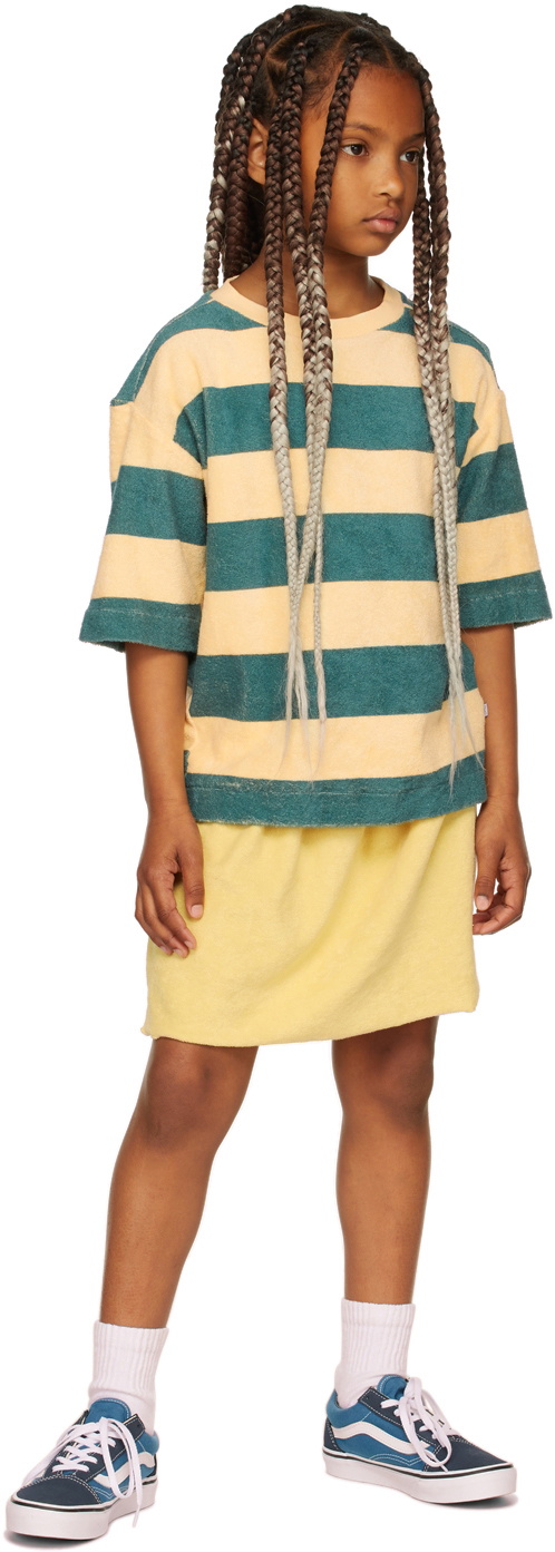 Repose AMS Kids Green & Orange Sweat T-Shirt Dress Repose AMS