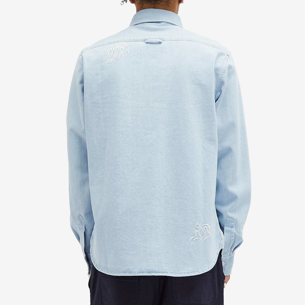 By Parra Men's Ancient Aliens Shirt in Washed Blue