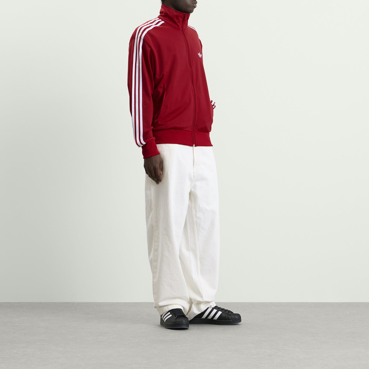 Adidas Men's Firebird Tracktop in Team Victory Red/White