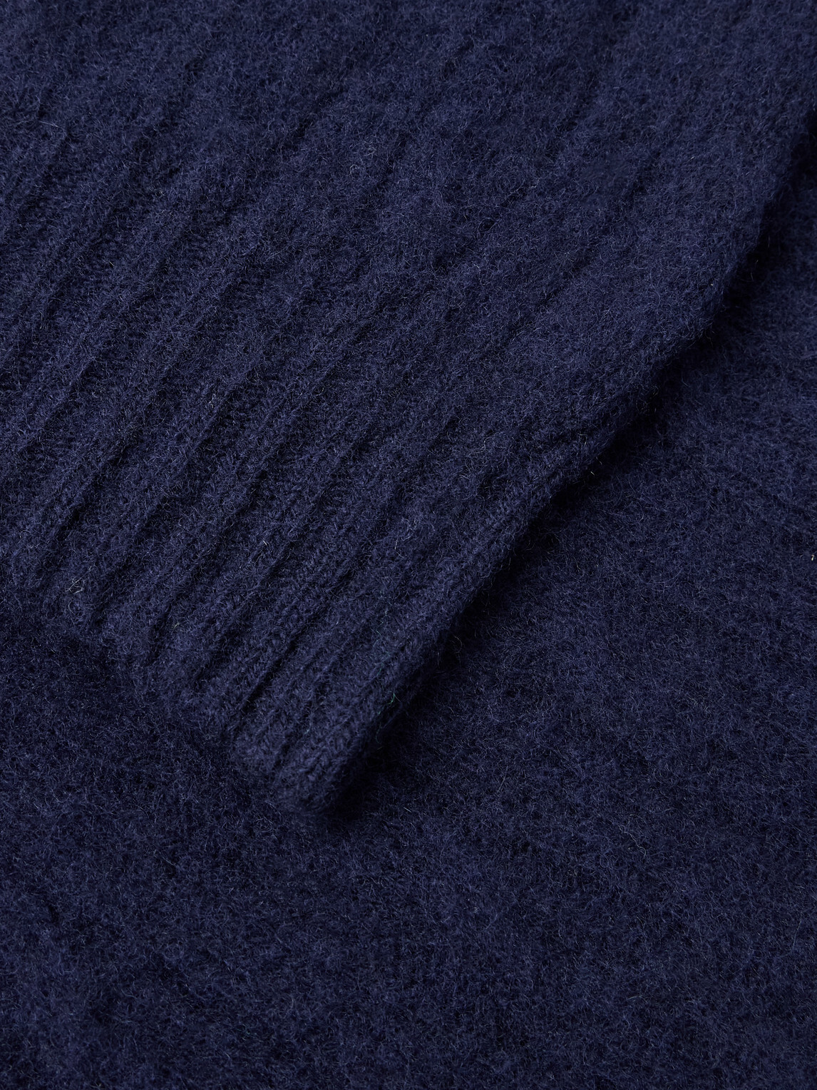 Drake's - Cable-Knit Brushed Shetland Wool Sweater - Blue