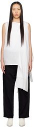 Y's White Asymmetric Tank Top