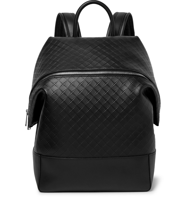 Photo: Bottega Veneta - Intrecciato-Embossed Leather Backpack - Black