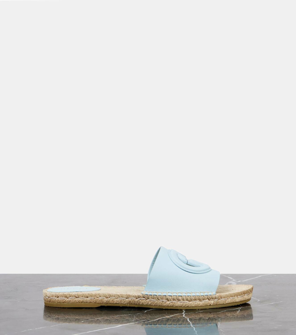 Gucci GG cutout leather espadrille slides