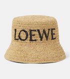 Loewe Paula's Ibiza logo raffia bucket hat