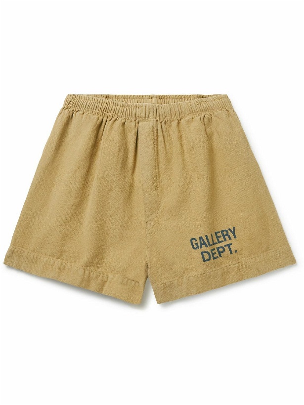 Photo: Gallery Dept. - Zuma Straight-Leg Logo-Print Cotton-Jersey Shorts - Brown