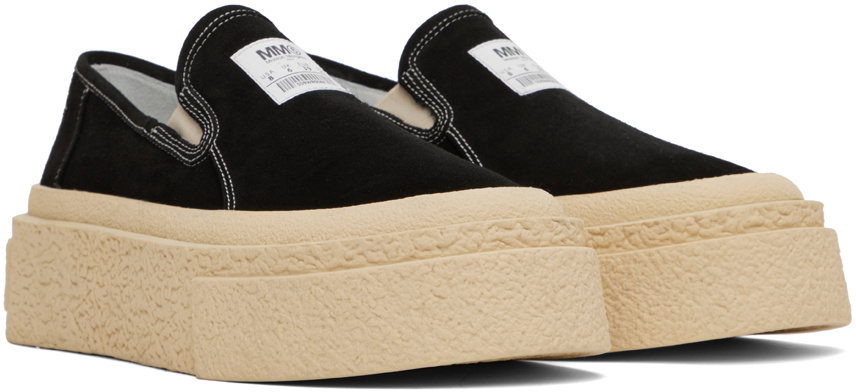 MM6 Maison Margiela Black Platform Slip-On Sneakers MM6  display picture 2