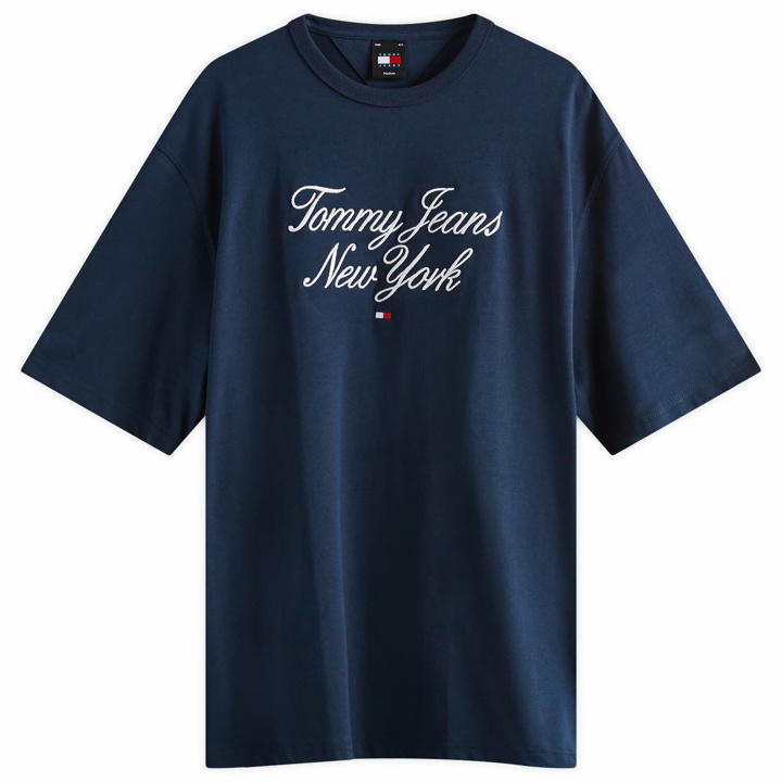 Photo: Tommy Jeans Men's Luxe Serif NY T-Shirt in Dark Night Navy