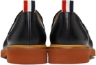 Thom Browne Black & Tan Pebbled Penny Loafers