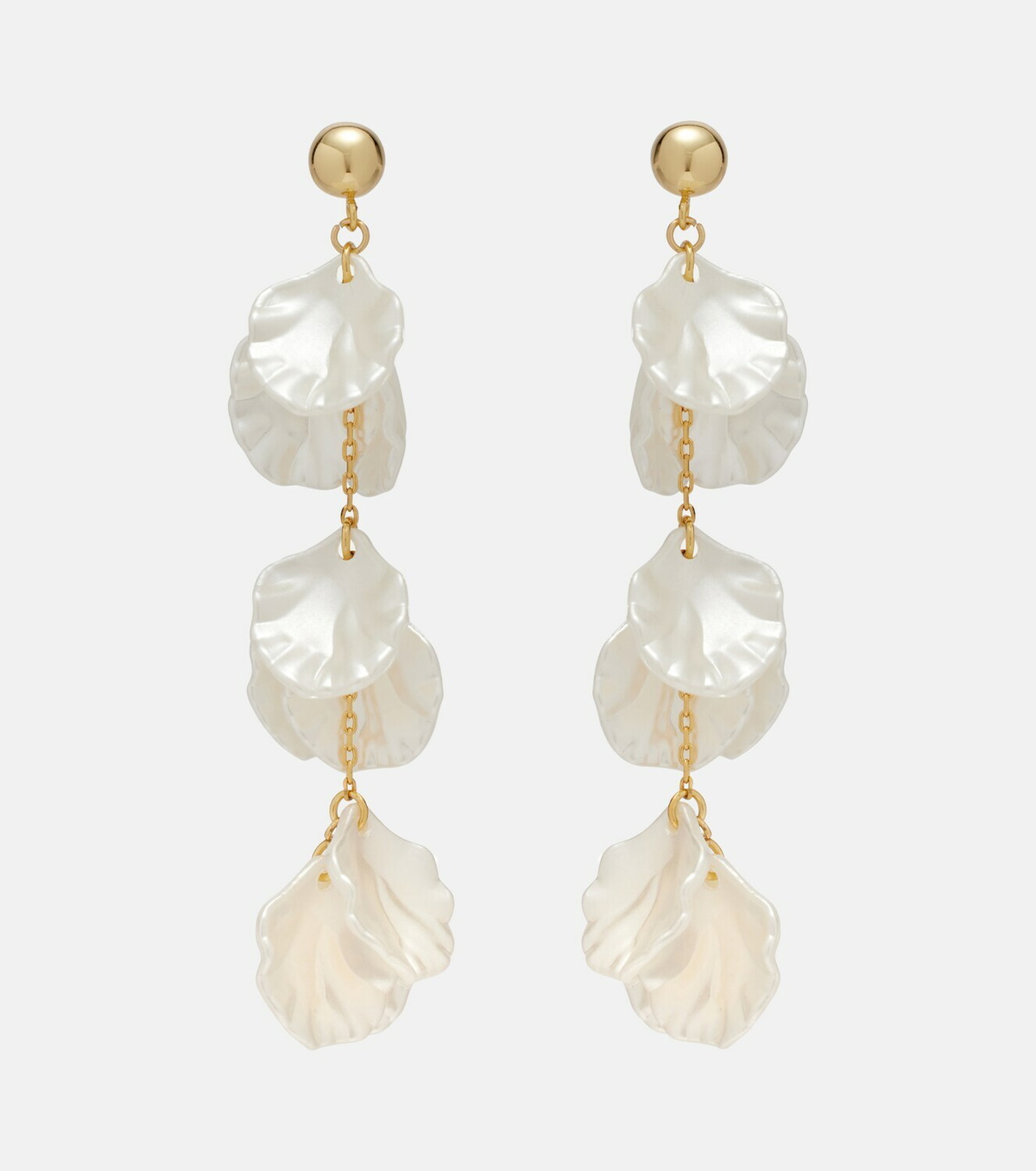 Self-Portrait Tiered faux pearl-embellished earrings