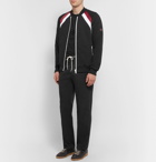 Givenchy - Slim-Fit Striped Fleece-Back Cotton-Jersey Bomber Jacket - Men - Black