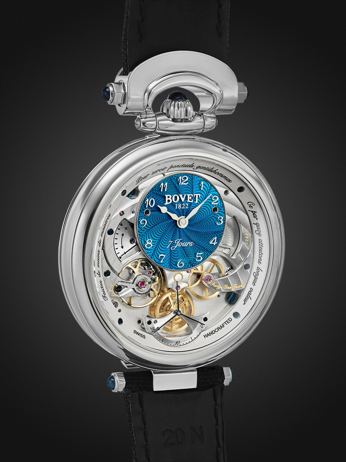 Bovet - Monsieur BOVET Limited Edition Hand-Wound 43mm Titanium and Canvas Watch, Ref. No. AI43032