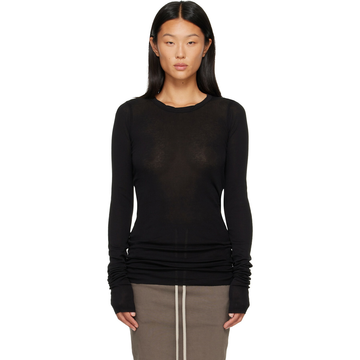 Rick Owens DRKSHDW Black Tower Basic LS T-shirt