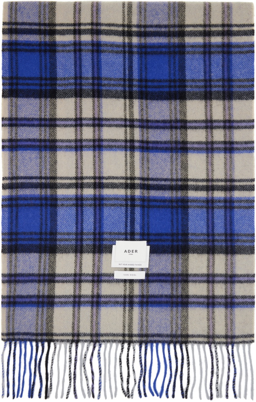 Photo: ADER error Blue Revint Plaid Muffler Scarf